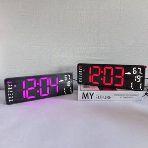 Escritorio Inteligente con Reloj Despertador Digital LED de 12 Pulgadas, Alimentado por USB, Luz Nocturna de Neón, Calendario, Estación Meteorológica, Temperatura y Humedad Semanales - Product Image 3