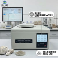 SKZ1064 Kalorimeter Bom Oksigen Otomatis Penuh untuk Penggunaan Padat dan Cair, Resolusi Tinggi 0.001K, Akurasi ±60J/g, Layar LCD