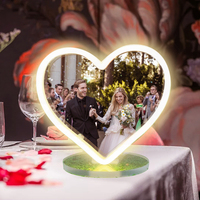 Lampe de Table personnalisée avec prise USB, image personnalisée et veilleuse couleur néon pour cadeau d'anniversaire de mariage