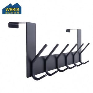 Over the Door <b>Hooks</b> Hanging Clothes Hat <b>Towel</b> Coat Hanger 6 <b>Hooks</b> Behind Back of Garage Door Stainless Steel Modern <b>Towel</b> Racks - Product Image 2