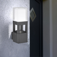 Lampe murale LED étanche en aluminium moulé sous pression avec diffuseur en polycarbonate carré décoratif pour jardin, intérieur, extérieur, montage mural