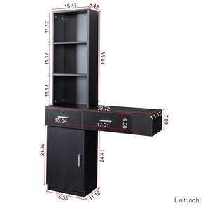 Db Black Modern Makeup <b>Vanity</b> With Multi Layer Storage Lighted <b>Mirror</b> For Bedroom Furniture - Product Image 6