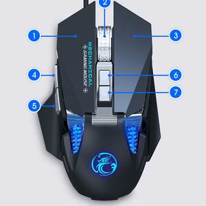 Ratón para Juegos <span class=keywords><strong>IMICE</strong></span> T96, 7200 DPI, Mecánico, RGB, USB, con Cable, Óptico, para Computadora Portátil, PC, con Macros Personalizables - Product Image 4