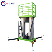 Plateforme élévatrice verticale hydraulique à mât unique en aluminium TAIGANG, élévateur domestique, plateforme mobile antidérapante, roues en caoutchouc solide