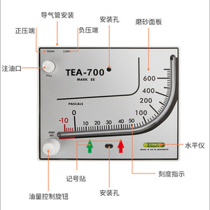 Manómetro de Presión Diferencial Tea700 0-6Mpa para Granjas Avícolas, Gallineros, Ventilación, Naves y Cuartos Limpios - Product Image 1