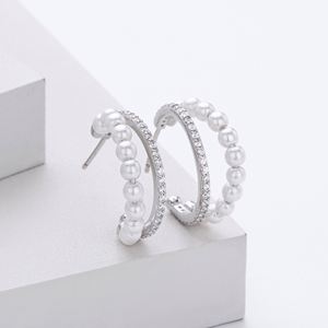 SPJ Heart Zircon <b>Hoop</b> Earrings S925 <b>Sterling</b> <b>Silver</b> Hypoallergenic Non-Tarnish Minimalist Elegant Fine Jewelry for Wedding Party - Product Image 3