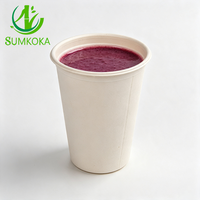 Gobelet jetable compostable SUMKOKA 12oz en bagasse de canne à sucre, gobelet biodégradable en pâte à papier pour boissons chaudes