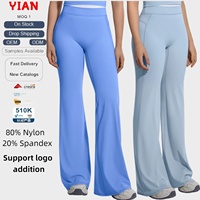 Dames High Waist Flare Yoga Broeken 80% Nylon 20% Spandex Stretch Zachte Workout Fitness Bell Bottom Leggings
