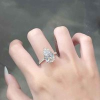 Bague pour femme en or jaune 18 carats avec diamant de laboratoire taille poire, design goutte d'eau, style mode luxe léger