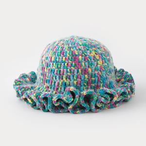 Cappello da secchio con bordo ondulato con foglia di loto piegato ogni giorno in maglia acrilica personalizzata invernale caldo e Casual da viaggio all'aperto - Product Image 2