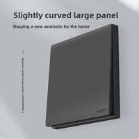Interruptor de Pared Legrand, Diseño Simple y Elegante en Negro Grafito Mate, Interruptor Individual con Cinco Puertos USB, 16A, para Aire Acondicionado y Computadora, Original
