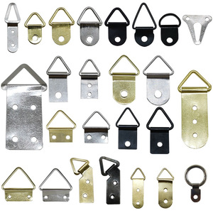Eye Slip <b>Hook</b> Brass Hardware Accessories Triangular Frame Hanging Circle Picture Frame Mounting <b>Hooks</b> Screws Back Panel - Product Image 5