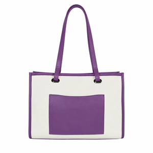 Sac fourre-tout décontracté unisexe à motif lettres, en toile et cuir PU, fermeture éclair, deux poignées, marque OEM - Product Image 4