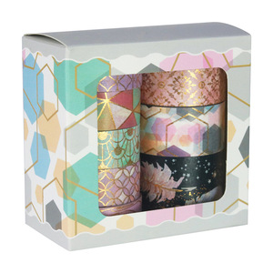 Foreign Trade Source Geometric <b>Washi</b> <b>Tape</b> 9 Rolls Hot Stamping Journal Decoration Craft Supplies - Product Image 3