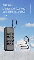 Meilleure banque d'alimentation unique 10000 mAh 20000 mAh 30000 mAh avec ventouse quatre câbles de charge lanière portable support pour téléphone portable
