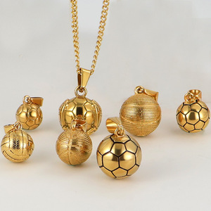 Venta al por Mayor de Dijes Deportivos Chapados en Oro PVD, Resistentes al Agua, de Acero Inoxidable, para Fútbol, Baloncesto, Voleibol, para la Fabricación de Joyería - Product Image 2