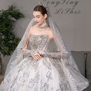 Vestido de Novia de Gala Moderno con Cuentas de Lujo GT151, Escote Corazón, Cola Capilla, Personalizado y Encantador para la Novia - Product Image 2