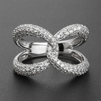 Bague Chunky en Argent Sterling 925 Plaqué Or 18 carats avec Zircon et Boucle Épaisse, Bijou Punk Délicat Anti-ternissement pour Femme