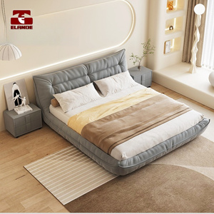 Lit queen en tissu technologique Lit de chambre a couche simple simple Tissu de vent cremeux lit roi masculin Meubles de chambre - Product Image 6