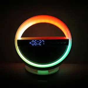 Lonvel bán buôn Đèn & Loa đa chức năng bầu không khí ánh sáng RGB Bàn đèn đồng hồ báo thức G5 loa 15 Wát điện thoại nhanh chóng sạc đứng