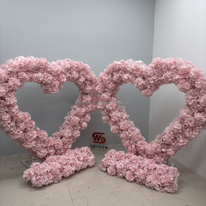 Arco de flores artificiales de altura rosa suave de 5 pies, decoración de boda, entrada de eventos, soporte de arco de flores, decoración - Product Image 3