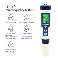 pH-mètre pour l'Eau 5 en 1, Testeur de pH, Température, TDS et EC, Salinimètre pour Piscine
