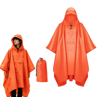 Imperméable léger 3-en-1 avec revêtement PU, cape respirante en PVC, capuchon imperméable, tente pliable pour l'extérieur, tissu imperméable multifonctionnel