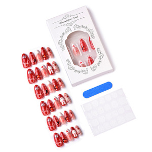 <span class=keywords><strong>Uñas</strong></span> Postizas al por Mayor, Nuevo Estilo Especial 3D, <span class=keywords><strong>Uñas</strong></span> a Presión con <span class=keywords><strong>Diseño</strong></span> <span class=keywords><strong>de</strong></span> Corazón Navideño y Perlas Rojas, Pegamento DIY <span class=keywords><strong>para</strong></span> <span class=keywords><strong>Uñas</strong></span> Postizas <span class=keywords><strong>para</strong></span> Mujer - Product Image 4