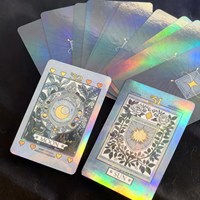 Jeu de cartes de tarot holographiques imprimées en espagnol, Oracle, inspirant des affirmations positives, jeu de cartes de tarot personnalisées en papier, guide du roi