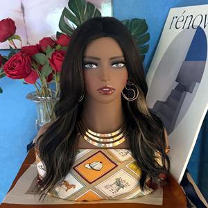Peluca de color piel, modelo de cabeza de maniquí, <span class=keywords><strong>persona</strong></span> negra con hombros dobles - Product Image 1