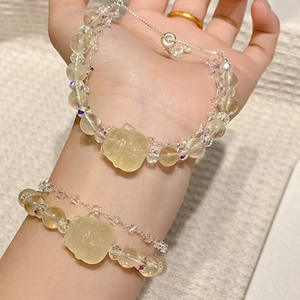 Pulsera de Cuarzo Fresa, Cuentas de Cristal Rosa Natural, Joyería de Piedra Curativa para Mujer, Regalo de <span class=keywords><strong>Amistad</strong></span> - Product Image 1