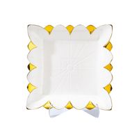 Service de table en céramique élégant en forme de fleur de cerisier avec bordure dorée, assiettes, bols, tasses en porcelaine de luxe, collection de vaisselle pour la maison et les restaurants