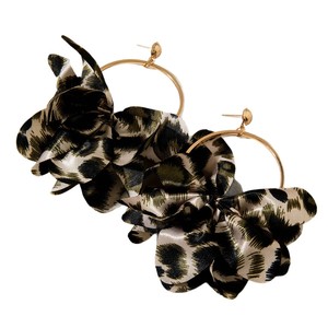 Orecchini Pendenti Geometrici Circolari con Gemme e Tessuto Leopardato Colorato per Gioielleria - Vendita all'Ingrosso - Product Image 5