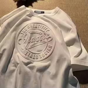 Camisetas Vintage Casuales con Lavado Ácido y Estampado en Relieve, Diseño Personalizado, Bordado DTG, 100% Algodón, Modelo Formal de Punto para Hombre - Product Image 5