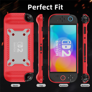 Venta al por mayor a prueba de golpes TPU PC juego caso para <span class=keywords><strong>Nintendo</strong></span> <span class=keywords><strong>Switch</strong></span> 2 <span class=keywords><strong>funda</strong></span> <span class=keywords><strong>protectora</strong></span> anticaída y antideslizante contraportada - Product Image 2