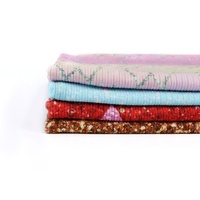 Tissu côtelé en coton pour vêtements, élastique et doux, impression numérique personnalisée disponible, approvisionnement direct usine, MOQ 1 mètre