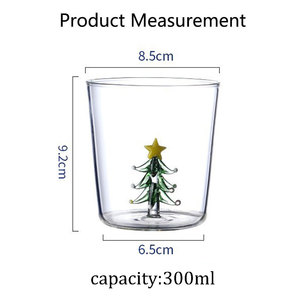 <span class=keywords><strong>Tasse</strong></span> en <span class=keywords><strong>verre</strong></span> borosilicate monocouche en forme d'arbre de Noël 3D créative, 301-400 ml, écologique, transparente, pour jus/thé au lait - Product Image 6