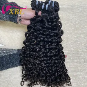 XBL jerry curl capelli crudi spessi fasci di capelli indiani grezzi arricciati estensione di capelli umani vergini all'ingrosso