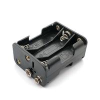 Support de batterie en aluminium 6 x AA UM3, avec bouton-pression ou plomb de fil 9v