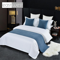 EAST WEST Luxury Hotel Direct Type Stripe Draps de lit Lit Chambre d'hôtel Utilisation Jeter Western Solid Color Polyester Bed Runner