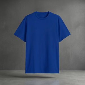 Camiseta Premium de Cuello Redondo Azul Sólido para Hombre, Camiseta Informal de Manga Corta de Algodón, Camiseta Lisa de Verano para Usar en la Calle, con Logotipo Personalizado - Product Image 3