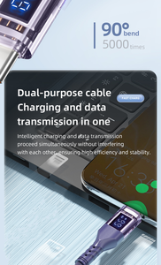 Câble de données USB-A vers Type-C 66W 5A à charge rapide, en matériau tressé, avec affichage de puissance, pour ordinateur, voiture, batterie externe et appareils Android - Product Image 5