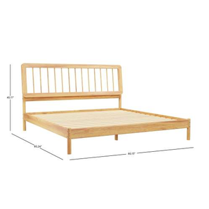 FCJ metà del secolo moderno in legno massello doppio telaio Queen Size re mandrino nero stile contemporaneo Storage per mobili per la casa