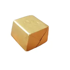 金色の耐油性アルミホイルエンボス印刷チョコレートフォイルラッパークリスマスチョコレートフォイル