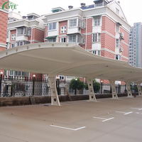 Abri de voiture incurvé en membrane PVDF Lyfe, anti-âge, pour extérieur, abri pour véhicules, pour parking