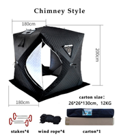 Tente pliante d'hiver isolée haute performance et robuste, personnalisable, imperméable, coupe-vent, portable, abri pour la pêche sur glace et le camping