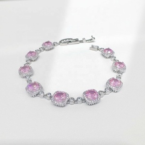 ราคาโรงงาน กำไลข้อมือเงินแท้ 925 ประดับเพชรคิวบิกเซอร์โคเนีย หรูหรา แฟชั่น กำไลหนาสำหรับผู้หญิง กำไลเทนนิสแบบซ้อนได้ ขายส่ง - Product Image 1