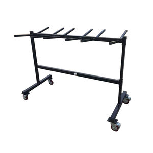 Carrito de silla plegable, silla apilable móvil de doble capa, estante de almacenamiento, mesa plegable de metal pesado y carrito con marco de silla - Product Image 6