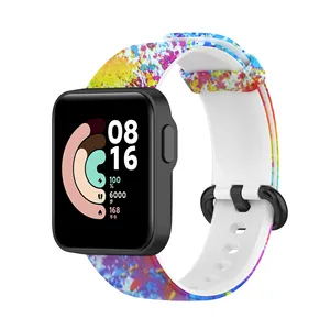 Correa de silicona impresa para Xiaomi Mi Watch Lite/Redmi, correa de reloj, correa de reloj con patrón de marca de agua