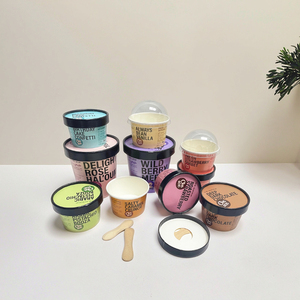 Cấp Thực Phẩm Tùy Chỉnh In 3/5/8/16/18 Oz Biểu Tượng Tùy Chỉnh <span class=keywords><strong>Ice</strong></span> <span class=keywords><strong>Cream</strong></span> Giấy Gelato Cup Với Nắp Và Muỗng - Product Image 5